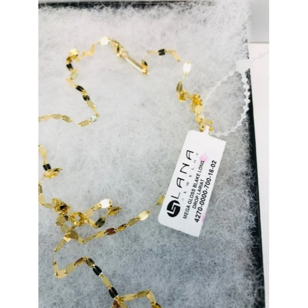 LANA Jewelry Mega Gloss Blake 14k Yellow Gold Lariat Necklace - Picture 5 of 9